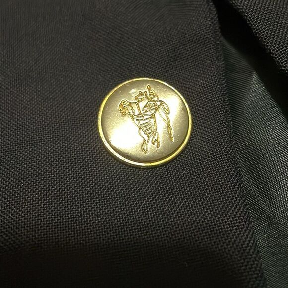 Burberrys luxurious Vintage men’s navy blue 100% wool suit blazer gold buttons - Picture 8 of 14